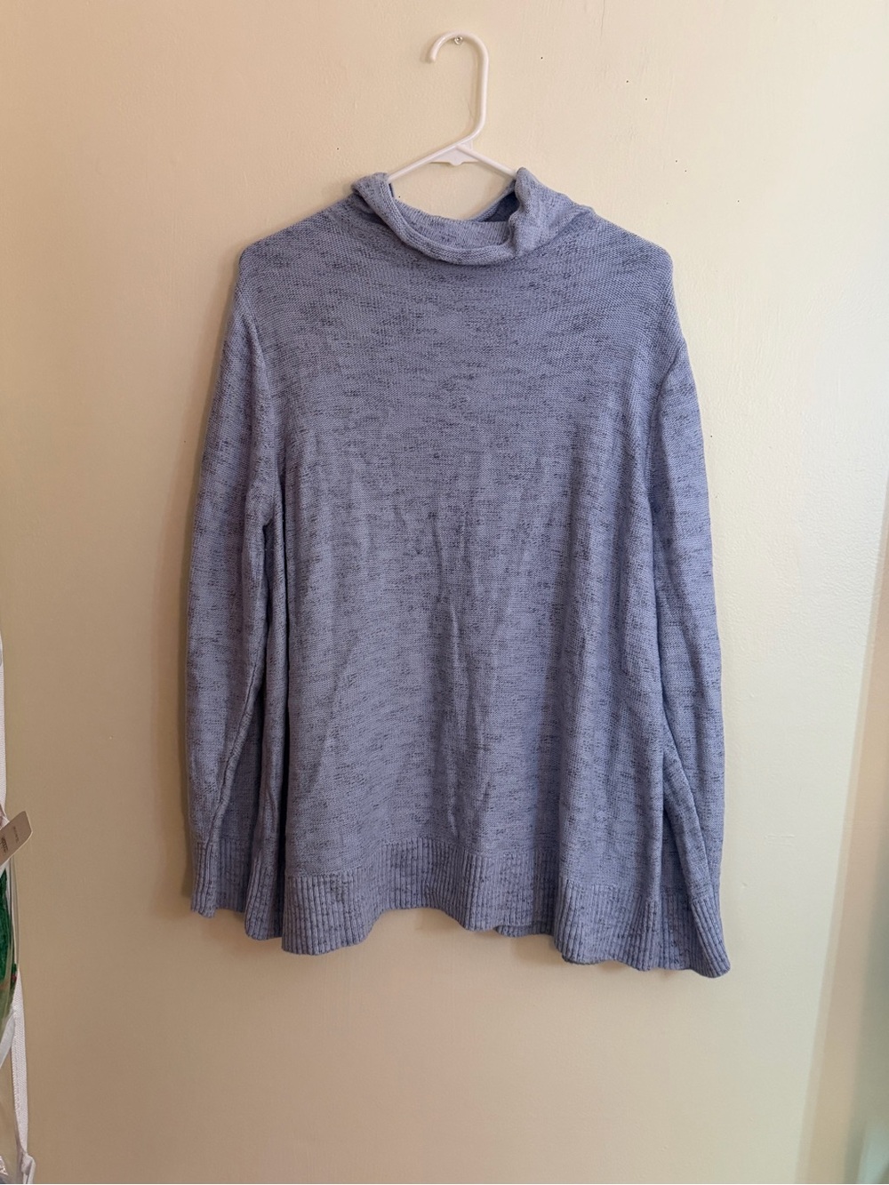 Light Blue/Gray Women's Cowl Neck Sweater